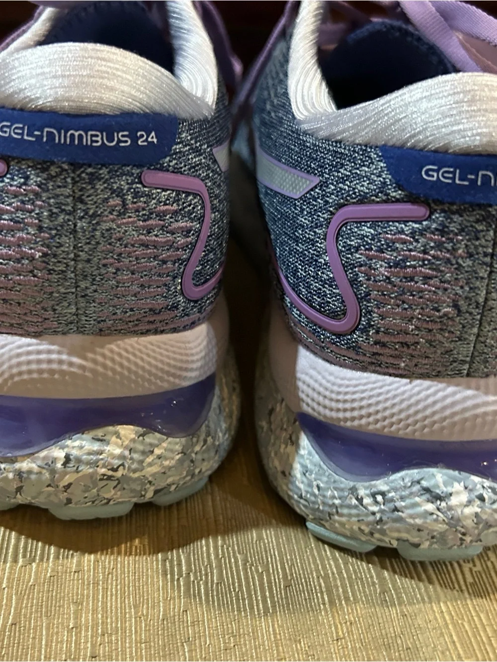 Asics Women 7.5 grey purple gel nimbus running shoes